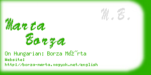 marta borza business card